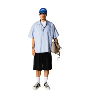 woodbird Woodbird Wang Ox Flower Shirt Light Blue