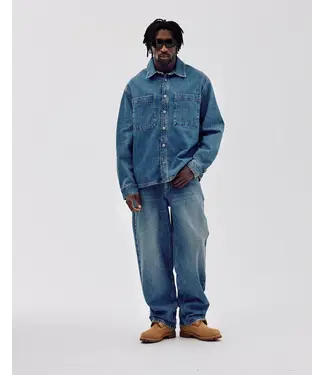 Bareen Bareen Oversized Denim Shirt Faded Blue