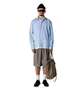 woodbird Woodbird Buzo Stripe EMB Shirt White Blue