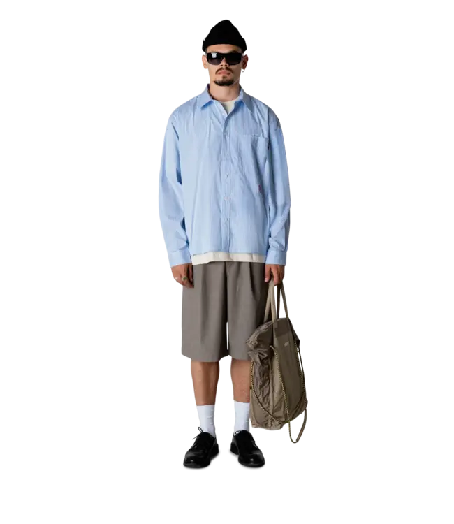 woodbird Woodbird Buzo Stripe EMB Shirt White Blue