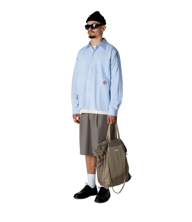woodbird Woodbird Buzo Stripe EMB Shirt White Blue