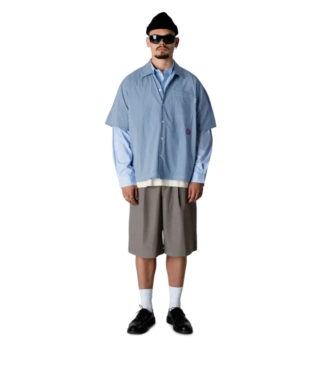 woodbird Woodbird Wang Stripe EMB Shirt Blue White
