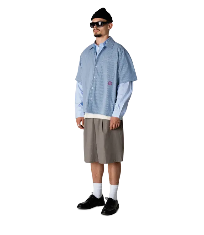 woodbird Woodbird Wang Stripe EMB Shirt Blue White