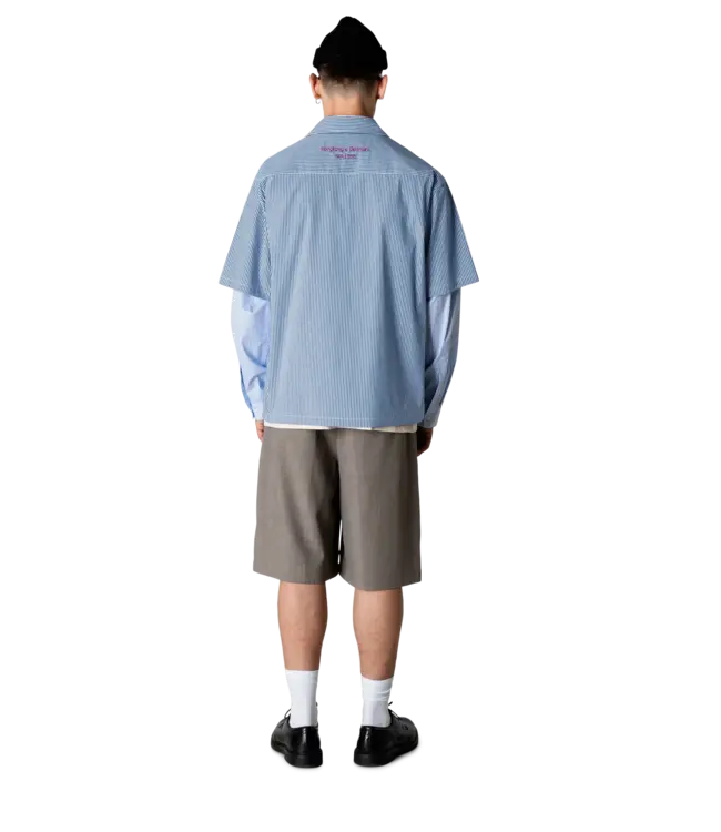 woodbird Woodbird Wang Stripe EMB Shirt Blue White