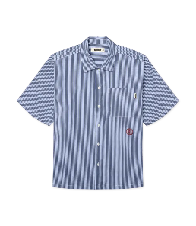 woodbird Woodbird Wang Stripe EMB Shirt Blue White