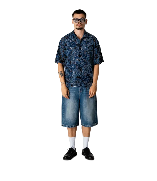 woodbird Woodbird Wang Denim Lace Shirt Blue Black