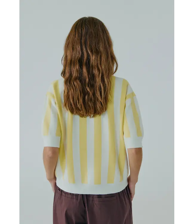 Norr Norr Varsity Knit Polo Light Yellow
