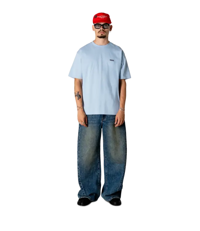 woodbird Woodbird Baine Octo Tee Dusty Blue