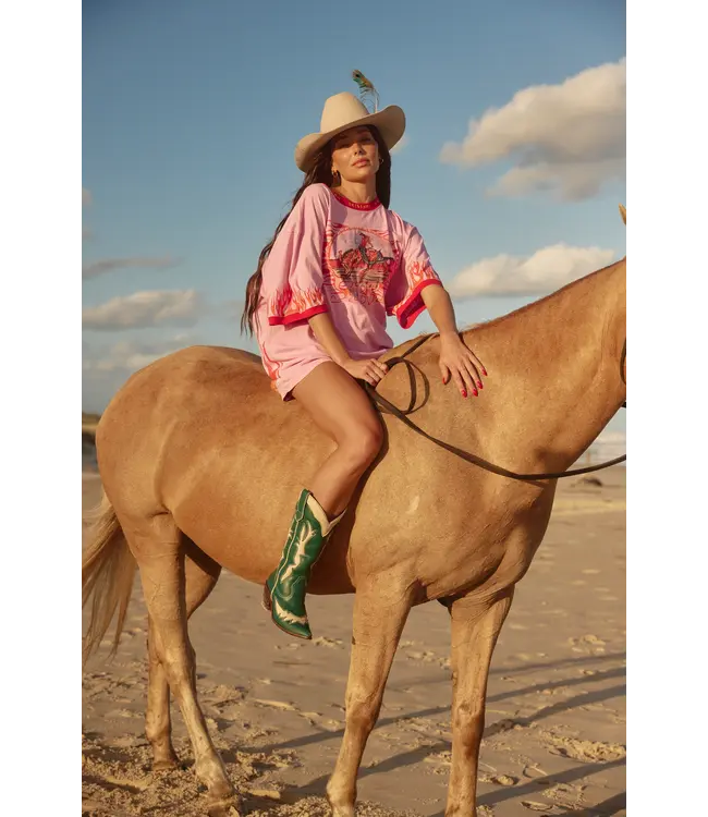 Sabbi Sabbi The Flaming Cowboy Tee Pink