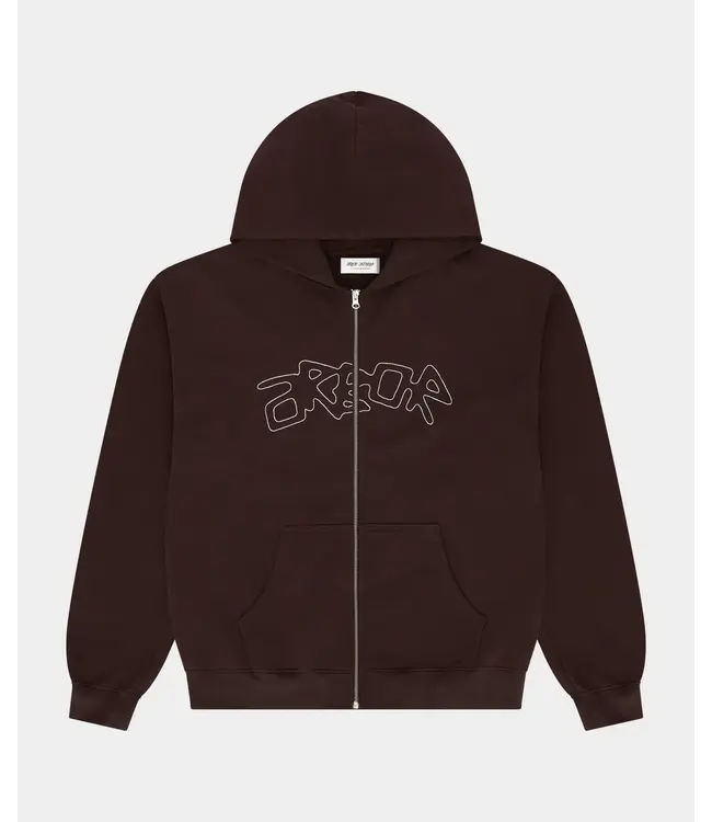 Arbor Antwerp Arbor Antwerp Dotline Arbor Zipper Hoodie Brown