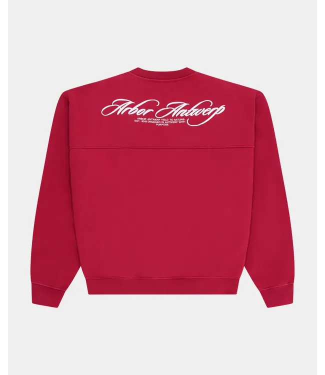Arbor Antwerp Arbor Antwerp Cursive Crewneck Burgundy