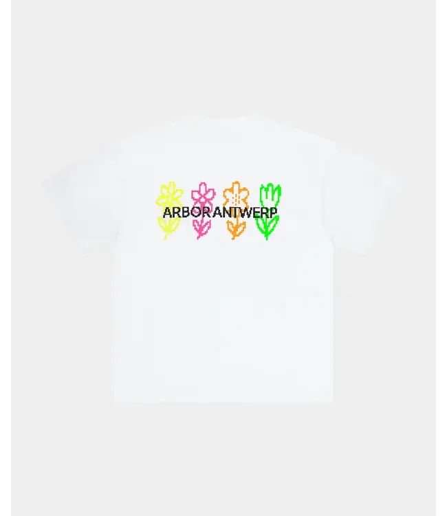 Arbor Antwerp Arbor Antwerp Pixel Flower T-shirt White