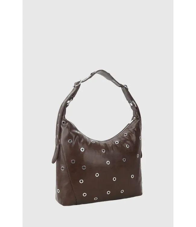 Silfen Silfen Ellie Crossbody Bag Dark Brown Eyelet