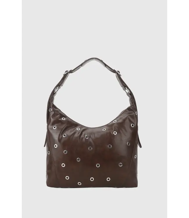 Silfen Silfen Ellie Crossbody Bag Dark Brown Eyelet