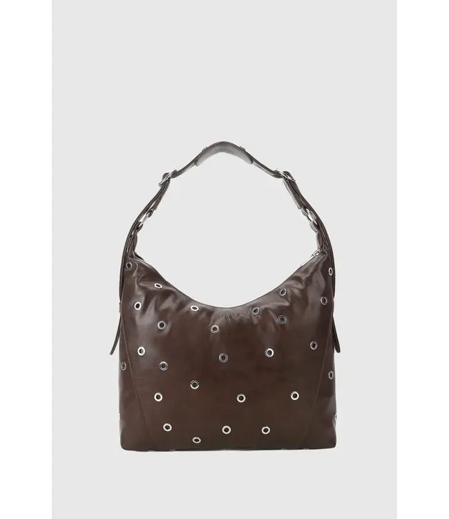 Silfen Silfen Ellie Crossbody Bag Dark Brown Eyelet