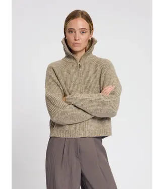 Nous Sommes Labels Nous Sommes Labels Clairie High Zip Cardigan Sand