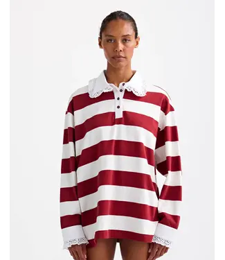 Stieglitz Stieglitz Zelina Polo Longsleeve Lace Cuff Brown