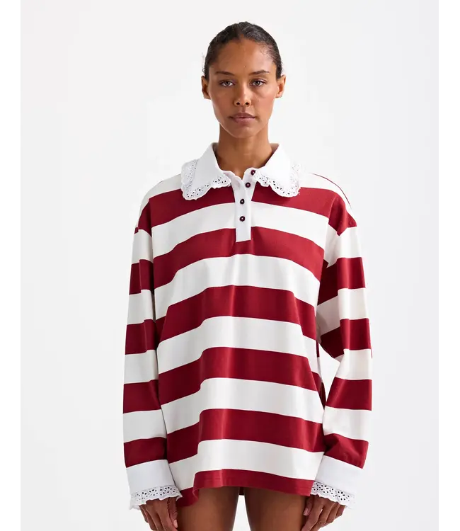 Stieglitz Stieglitz Zelina Polo Longsleeve Lace Cuff Brown