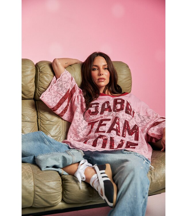 Sabbi Sabbi The Lace Varsity Jersey Pink
