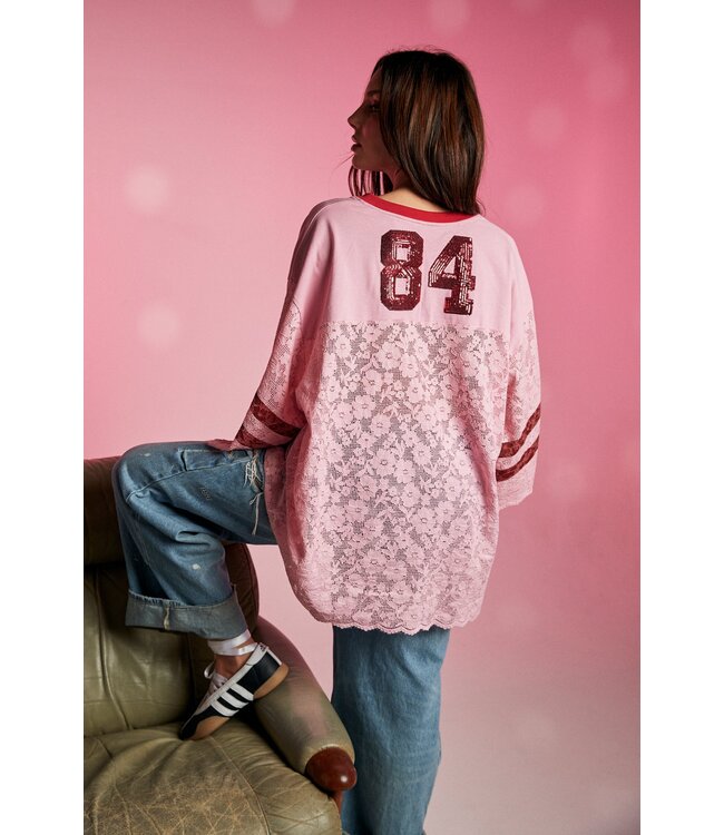 Sabbi Sabbi The Lace Varsity Jersey Pink