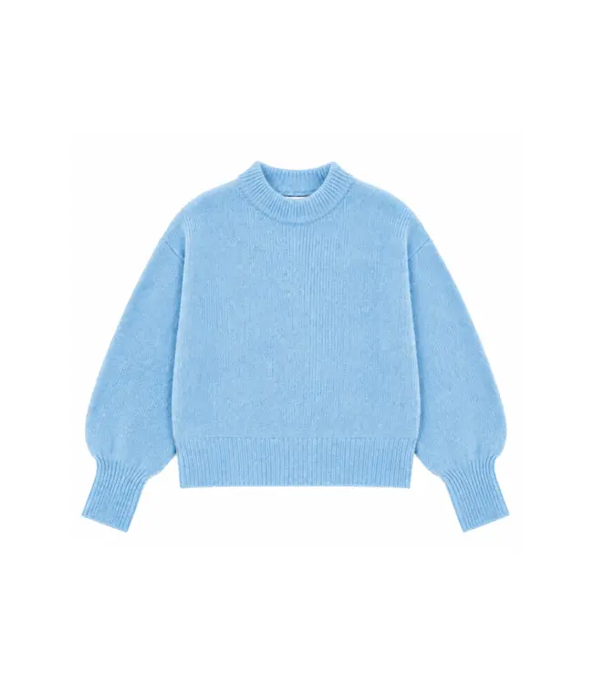 Twns Twns Moana Solid Long-sleeve Round Neck Knit Blue Jeans