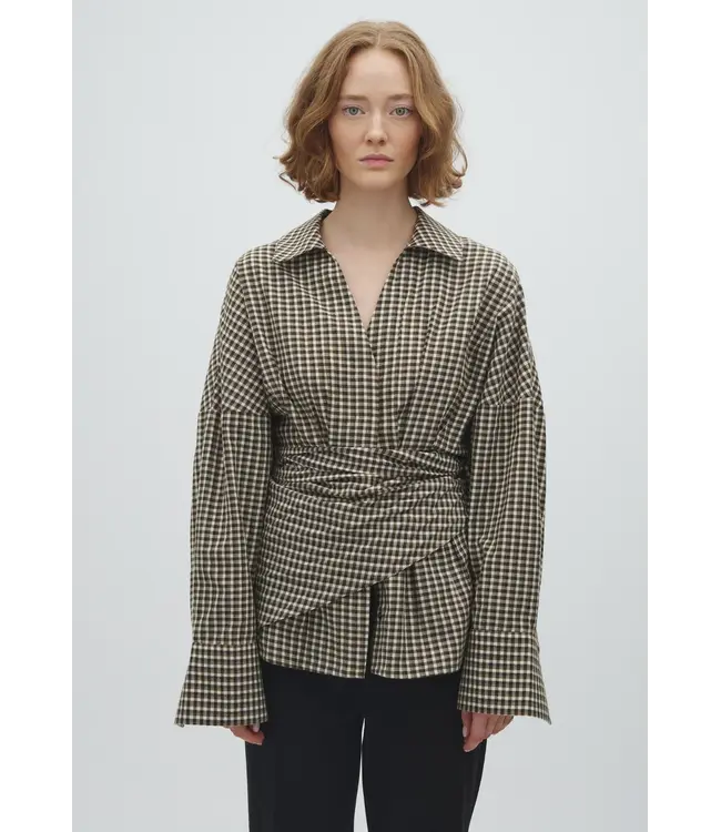 MbyM Mbym Chechi Merolda-M Scarf Smoked Olive Check