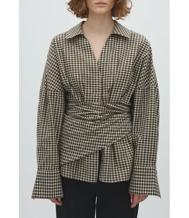 MbyM Mbym Chechi Merolda-M Scarf Smoked Olive Check