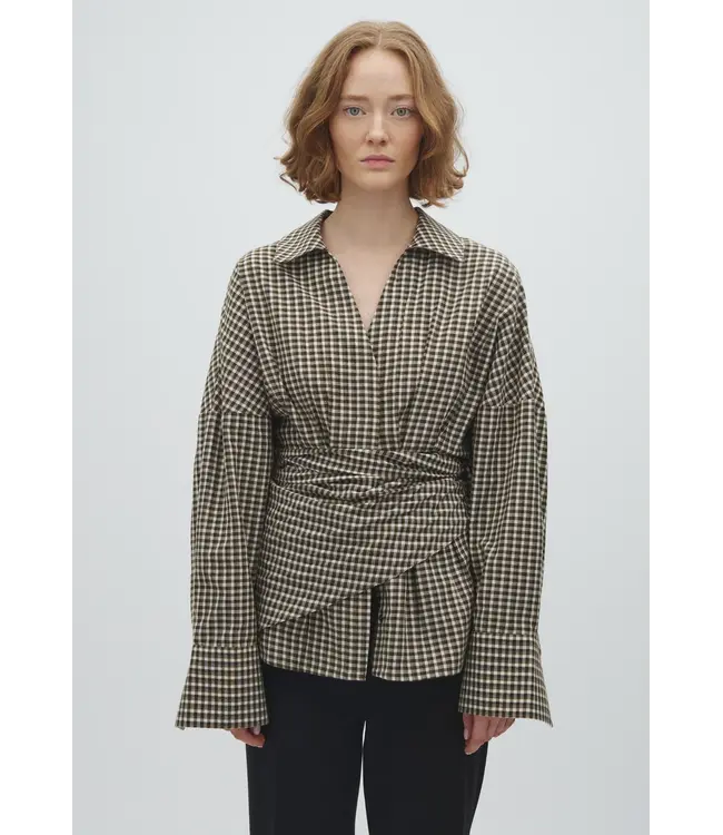 MbyM Mbym Chechi Isidor-M Blouse Smoked Olive Check