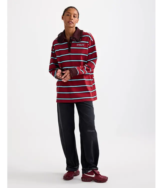 Stieglitz Stieglitz Cira Polo Longsleeve Lace Cuf Merlot
