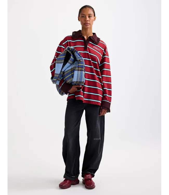 Stieglitz Stieglitz Cira Polo Longsleeve Lace Cuf Merlot