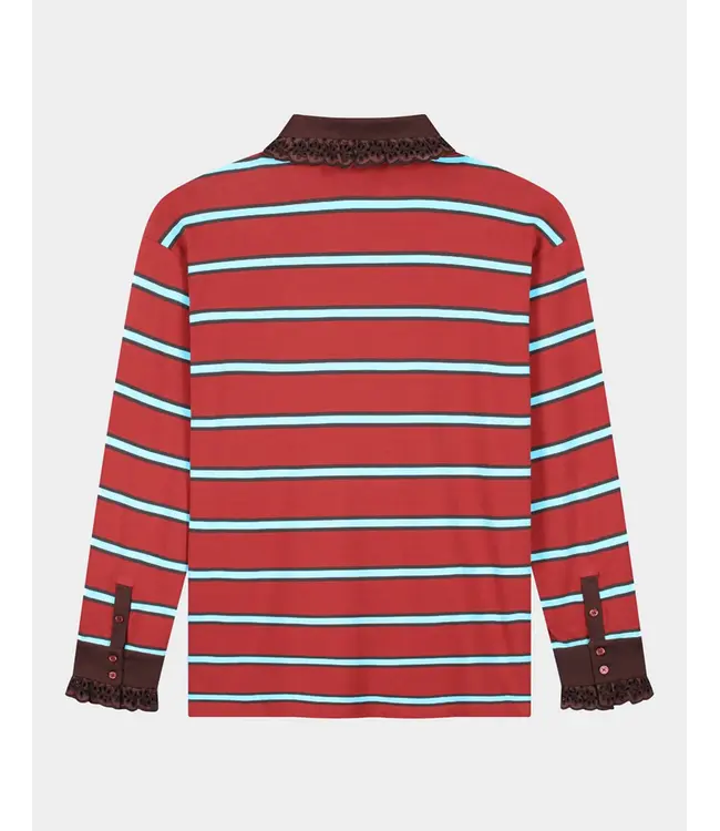 Stieglitz Stieglitz Cira Polo Longsleeve Lace Cuf Merlot