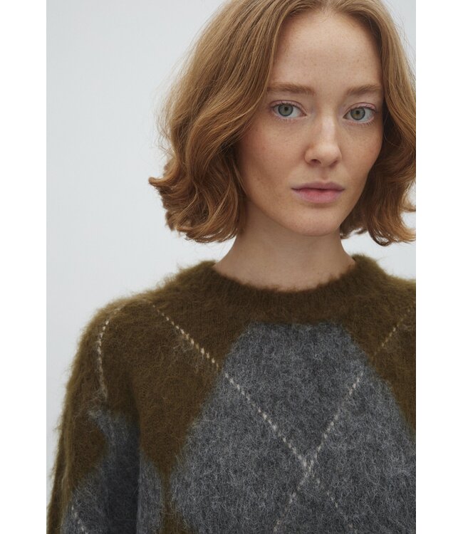 MbyM Mbym Brush Artwork Zelie-M Knit Argyle Olive