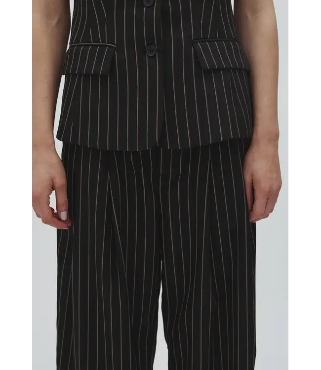 MbyM Mbym Marbel Stripe Emeli-M Pant Black Brown Pinstripe