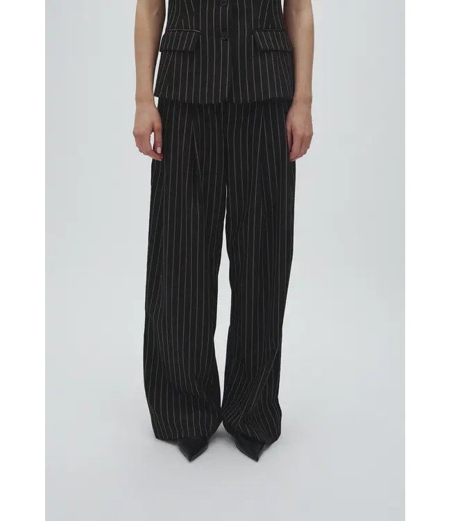 MbyM Mbym Marbel Stripe Emeli-M Pant Black Brown Pinstripe
