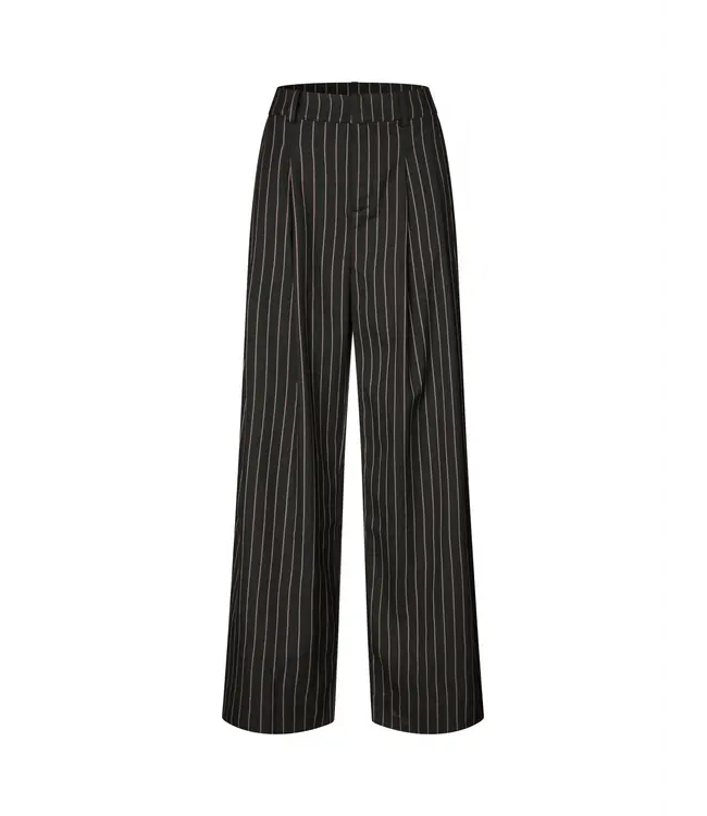 MbyM Mbym Marbel Stripe Emeli-M Pant Black Brown Pinstripe