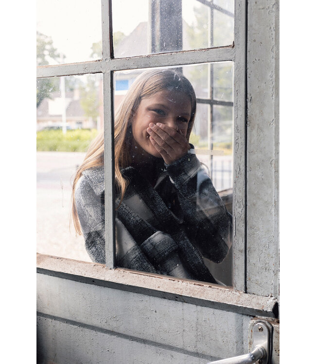 Cropped fleece jacket check