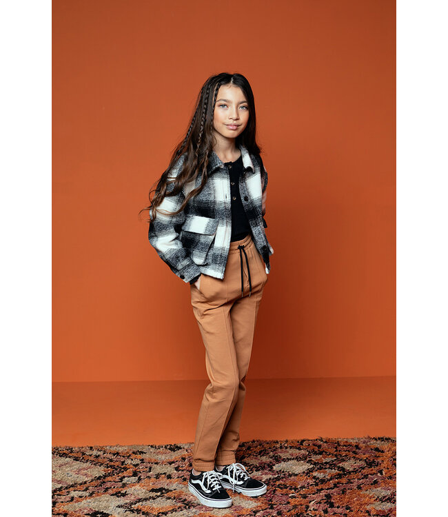 Cropped fleece jacket check