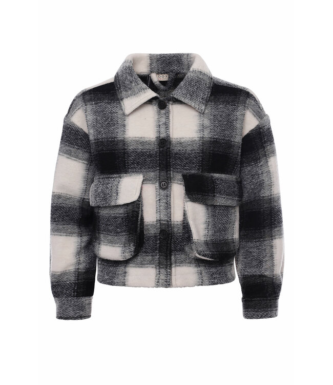 Cropped fleece jacket check
