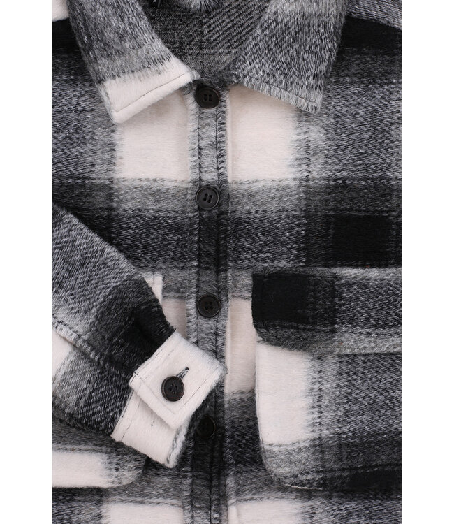 Cropped fleece jacket check