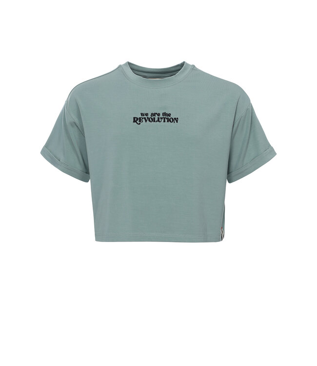 Cropped t-shirt  Rayon Aqua