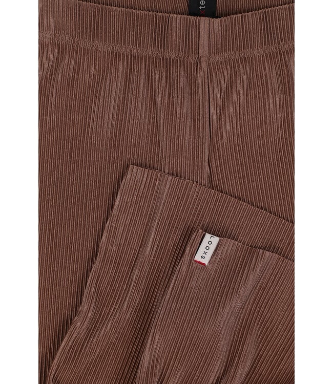 Pliss√© pants wide leg Clay color