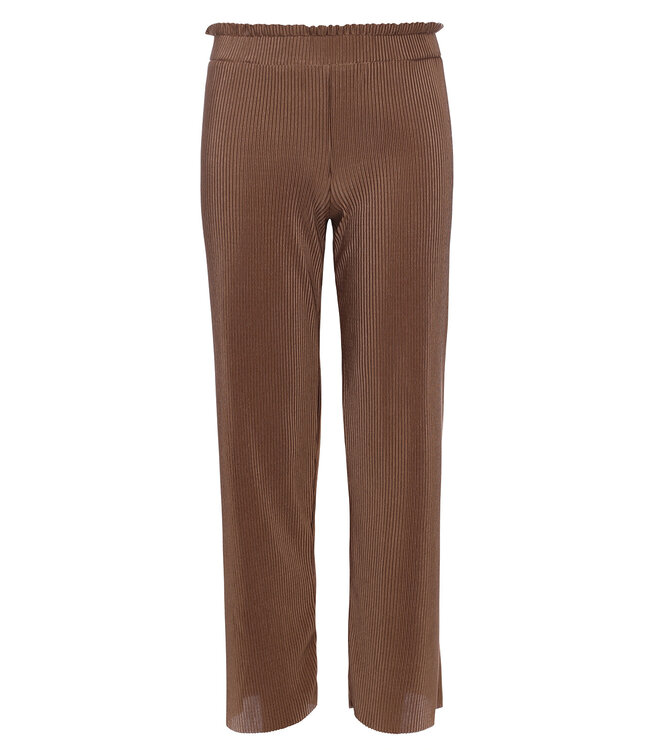 Pliss√© pants Little  wide leg Clay color