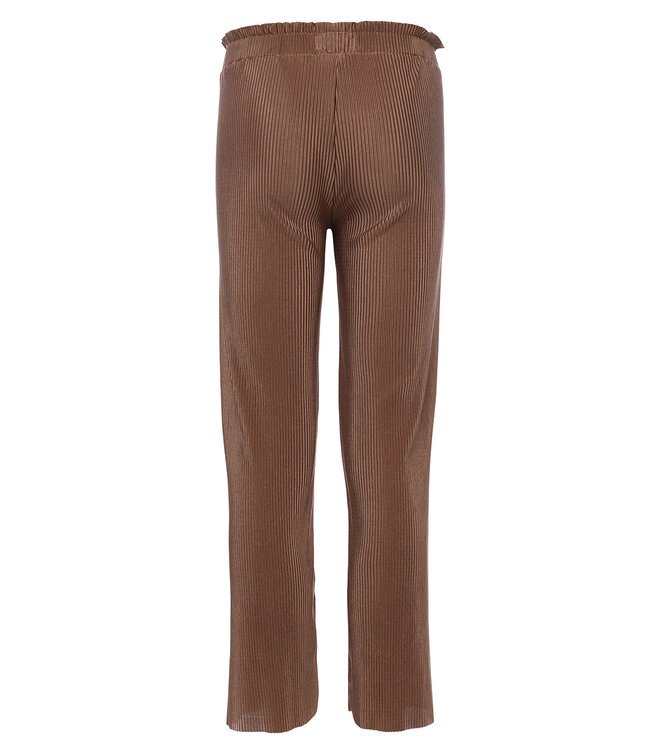 Pliss√© pants Little  wide leg Clay color