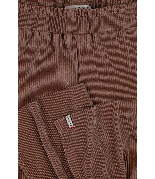 Pliss√© pants Little  wide leg Clay color
