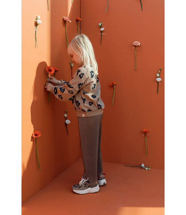 Pliss√© pants Little  wide leg Clay color