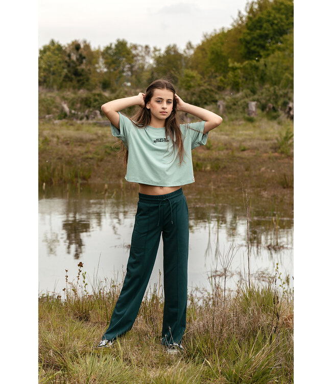 Cropped t-shirt  Rayon Aqua