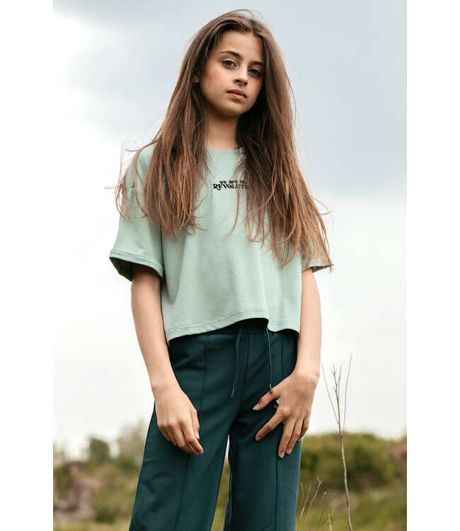 Cropped t-shirt  Rayon Aqua