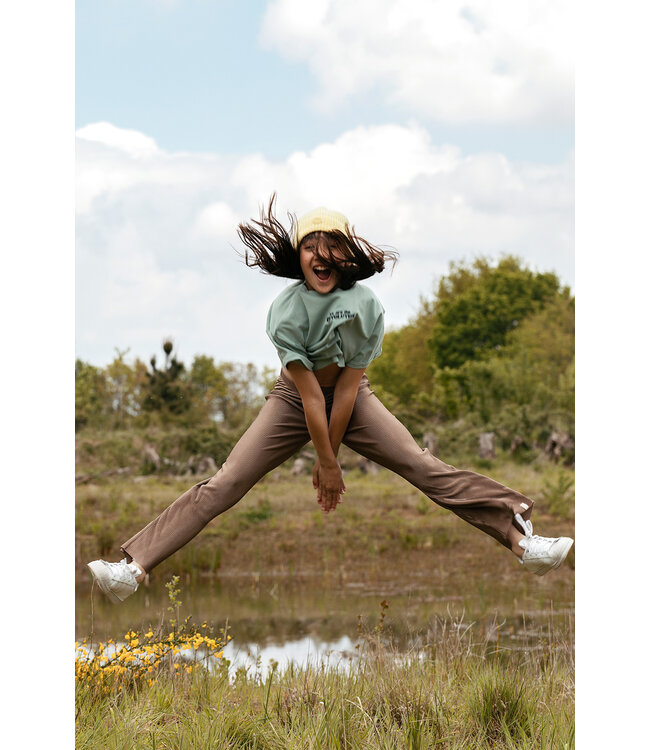 Pliss√© pants wide leg Clay color