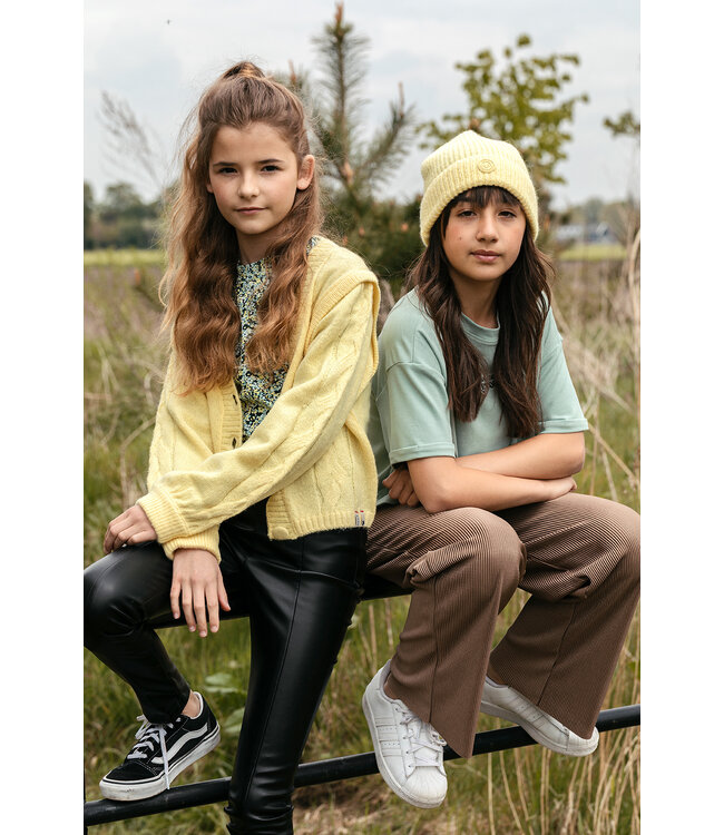 Pliss√© pants wide leg Clay color