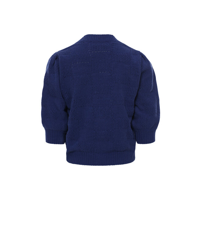 Cardigan Violet Blue chenille ajour